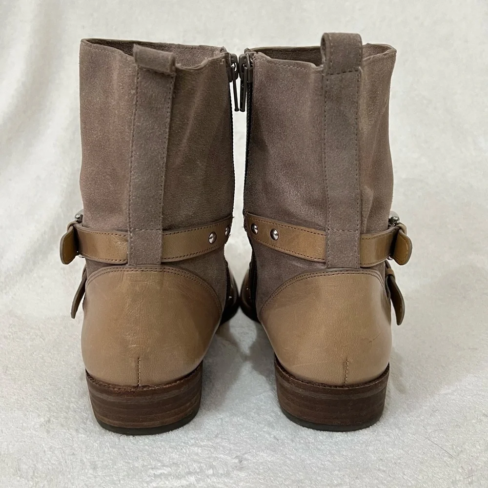 COACH Lilliana Studded Leather Suede Zip Up Ankle Boots Size 6